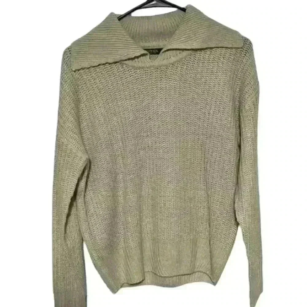 Nasty Gal Tan Collared Sweater | Chunky Comfy Top | Fall Winter | Size Small